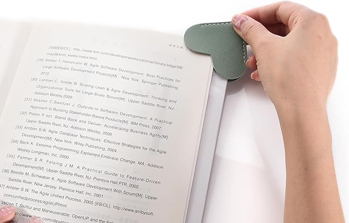 Leather Heart Bookmarks, Wayzton Corner Page Book Accessories for Women, Kids, Cute Handmade Reading Gifts