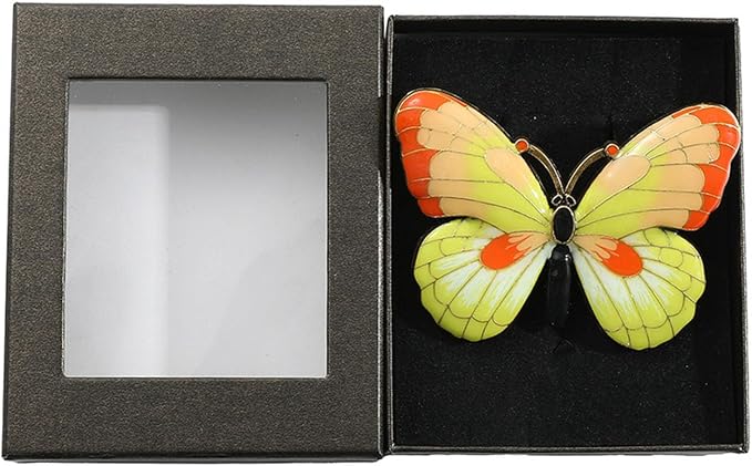 Bookmark,Metal Book Clip, Journal Clip, Book Page Holder Clip,Vintage Book Clips, Hold Journal Open While Writing and Free Your Hands, Gifts for Book Lovers, Readers (Yellow Butterfly)