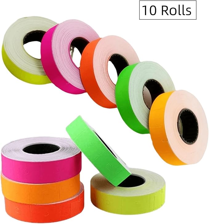 MX-6600 Price Labels | Double Line Pricemarker Labels Paper for MX-6602/YH-689/G6600/CN-6600EOS | Price Gun Stickers |10 Rolls/5000pcs, Without Gun (Green)