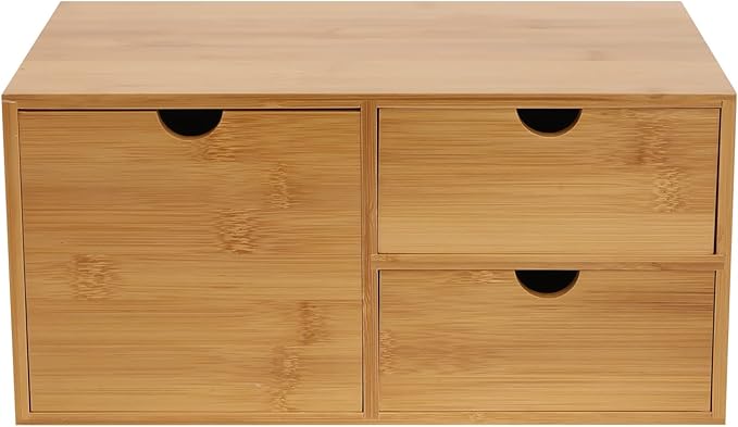 Gdrasuya10 Office Storage Supplies Table Organizer For Desk,Holder Desk Organizer Box With 3 Drawers Makeup Stationery Holder