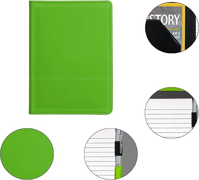 Padfolio/Portfolio Binder, Mini Padfolio Portfolio Binder 5 x 8 Legal Writing Pad, A5 Document Organizer Folder for Men Women,Green.