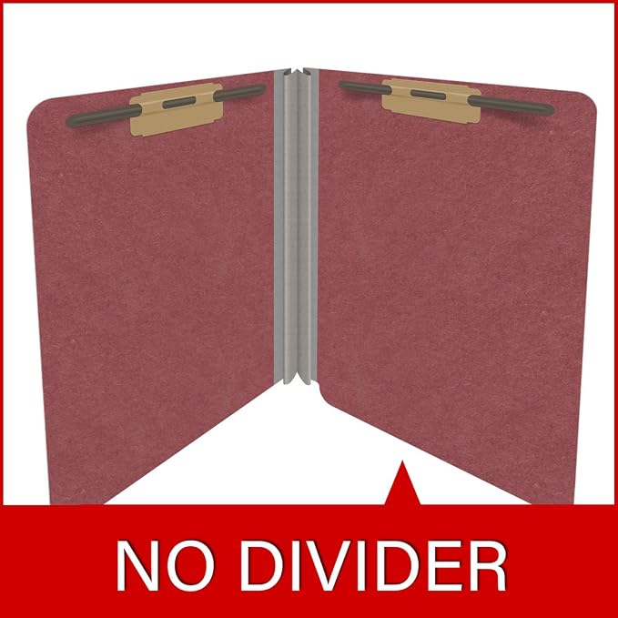 End Tab Pressboard Folders, Letter Size, 2" exp, Fasteners Pos #1 & #3, Dark Red (Box of 25)