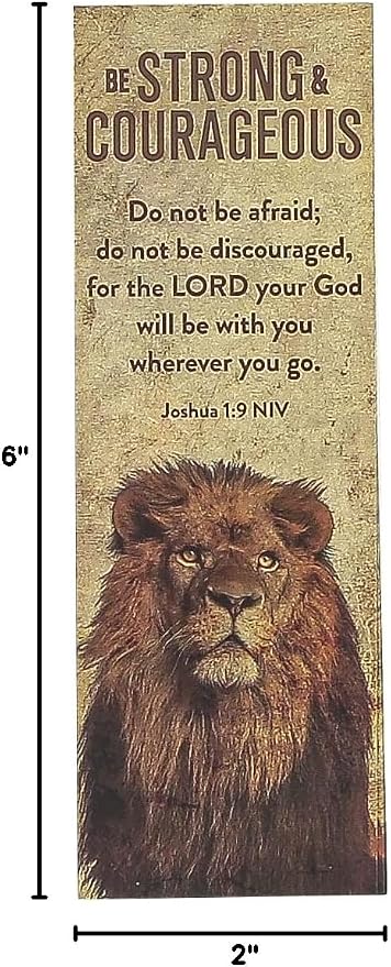 Salt & Light, Joshua 1:9 Be Strong & Courageous Lion Bookmarks, 2 x 6 inches, 25 Bookmarks