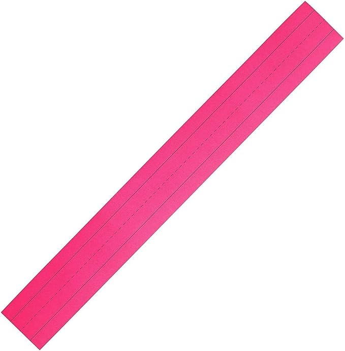 Juvale Colored Sentence Strips - 100 Count, 3 x 24 in, 5 Pastel Colors - Lined Paper Strips for Teacher Supplies & Classroom Organization