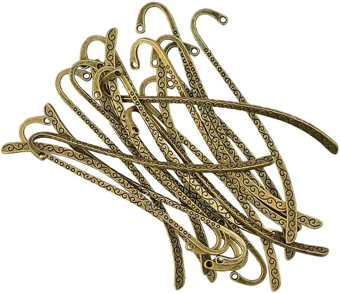 Esquirla 20Pcs Vintage Beading Line Pattern Bookmarks + Hole Stationery