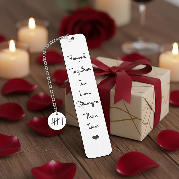 6th Anniversary Bookmark Gifts for Her & Him - Iron & Steel Gifts for Couples & Wedding