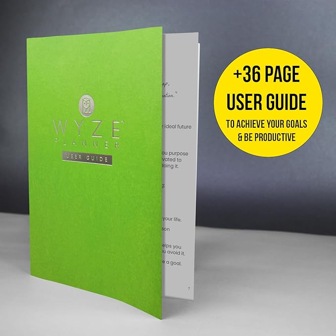 Wyze Planner Undated Daily Planner – 6-Month A5 Productivity Organizer with Full Page Per Day, Hourly Schedule, Goal Setting, Habit Tracker, Weekly & Monthly Pages – Hardcover Time Management Notebook (Lime Green)