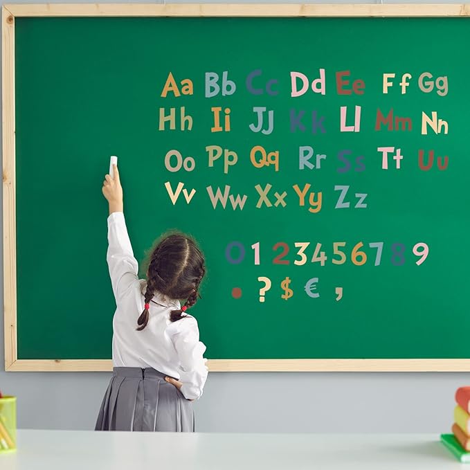 Tenare 268 Pcs Large Bulletin Board Letters 5 Inch Alphabet Combo Set, Chalkboard Poster Letters Cutouts for Board Display Craft Home Wall Decor(Advance Color)