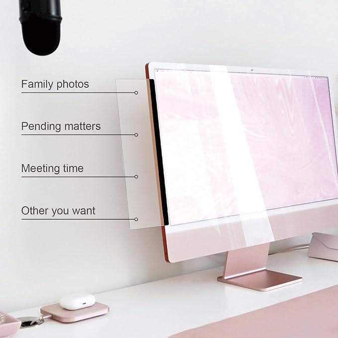 Multifunctional Computer Monitor Standby Message Board - Transparent Computer Side Panel/Memo Creative Display Side Panel,1Set (Left & Right)