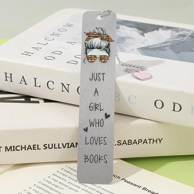 Pink Bow Metal Bookmark Gift Silver Chain Pendant with Bow for Women's Christmas Gift Book Lover Book Accessories School Supplies Office Stationery (Bow Bookmark 4PCS)