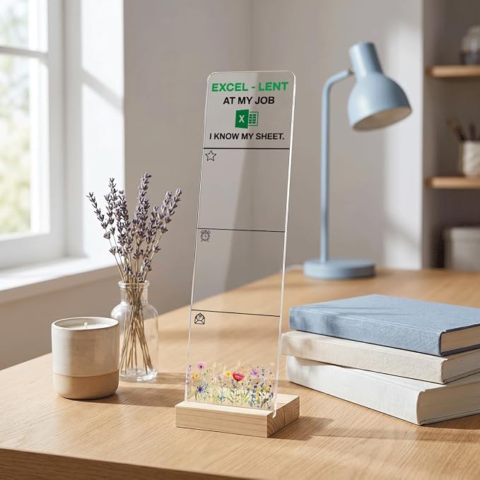 Sticky Note Holder Acrylic Monitor Memo Board Desk Organizers and Accessories Desk Decor Post It Note Holder with 200Pcs Sticky Notes Excel Funny Office Worker Desk Sign