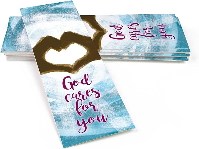 God Cares for You, Matthew 6:30, Bulk Pack of 25 Christian Bookmarks for Kids, Childrens Bible Verse Book Markers, Sunday School Prizes with Memory Verses, Scripture Gifts for Kids & Youth