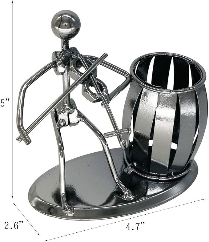 Metal Pencil Holder, Office Supply Pen Organizer Desktop Decoration Stand Container (Violin)