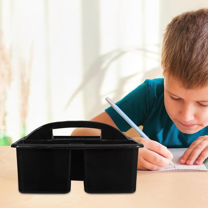 NUOBESTY Classroom Storage Caddy with Handle 3 Compartment Art and Craft Organizer for Kids Portable Supply Caddy for Office and Home