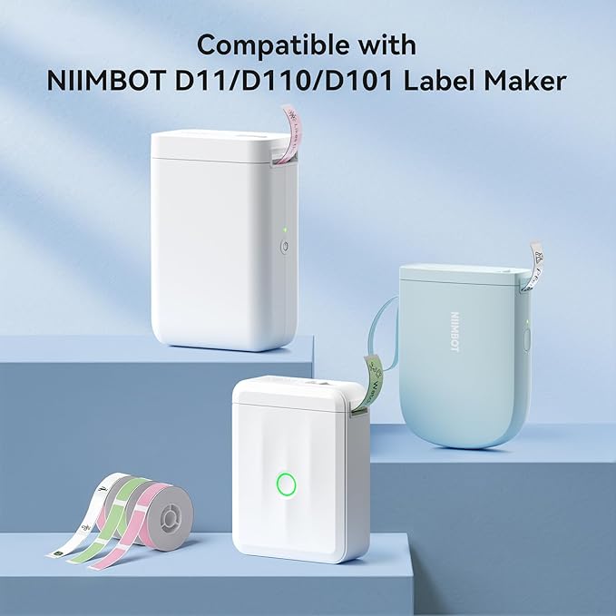 NIIMBOT Label Maker Tape for D11/D110/D101 Label Maker, 14 x 50 mm (0.55'' x 1.97'') for Home Office Labeling Tape Replacement, Clear