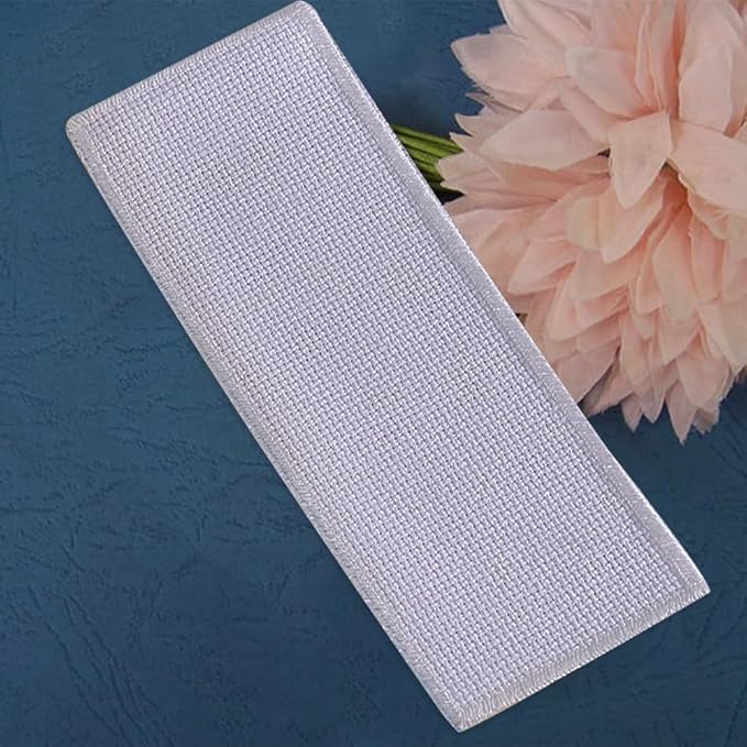 arricraft 20 Pcs Blank Cross Stitch Bookmark, 14 Count Cotton Fabric Book Marker Cross Stitch with Embroidery Edge Rectangle Embroidery DIY Bookmark for Crosstitch Project 2.7x7.4 inch(7x18.9cm)