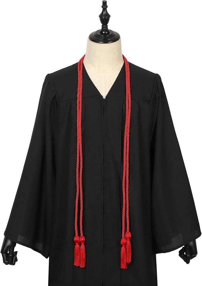 Graduation Double Honor Cords with Tassels Braided Academic Ropes for High School College Ceremony 68 Inch (Red)