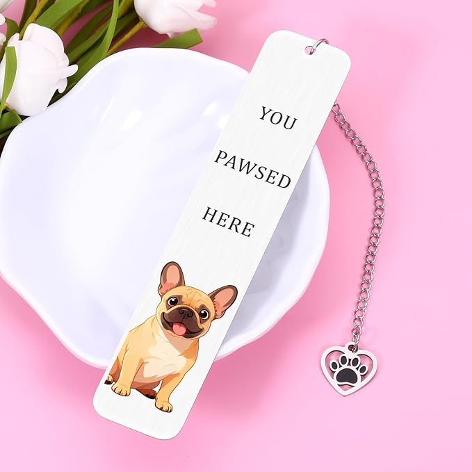 Gifts for French Bulldog Owner, Dog Dad Fathers Day Gifts, French Bulldog Dog Lovers, Dog Lovers Gift for Women, Dog Themed Bookmarks for Book Lovers, Book Marks for Reading Readers Stocking Stuffers