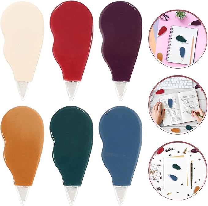 VILLCASE 6pcs Correction Tape Set for School Students, Portable Adhesive Writing Corrector Tapes, Vintage Style, Large Capacity for Classroom and Office Use