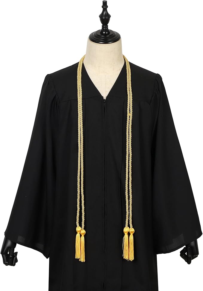 Graduation Double Honor Cords with Tassels Braided Academic Ropes for High School College Ceremony 68 Inch (Gold)
