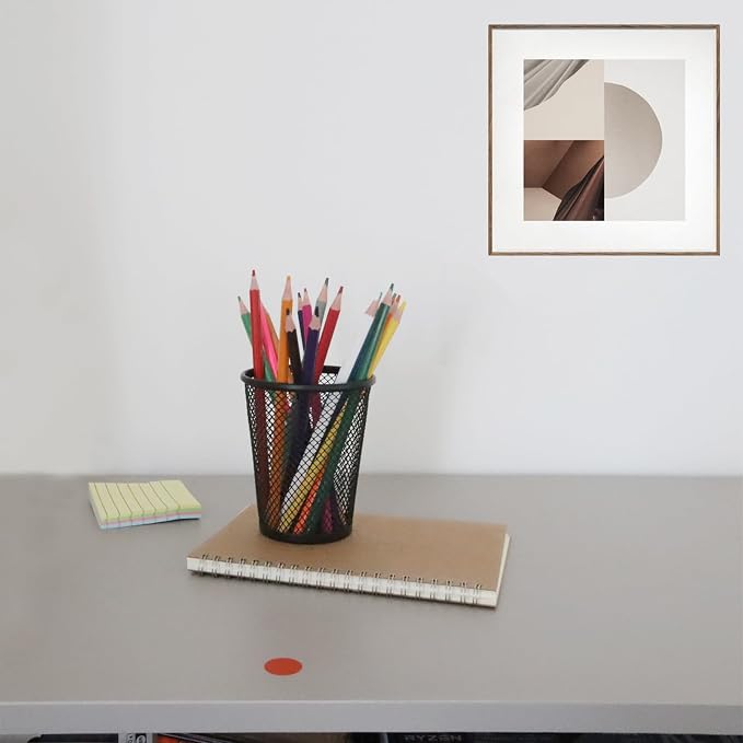 HSYMQ Desk Pencil Pen Holder, Wire Mesh Pen Cup Holder for Desk Organizer and Office Desk Accessories (3 Pack)