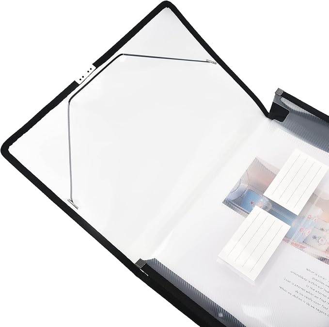 Expanding File Folder Document Organizer r with Flap and Cord Closure, Waterproof Transparent Document Bag, 2.8" Expansion, Letter A4 Expandable File Folder for Home School Office Organization,5 Pack