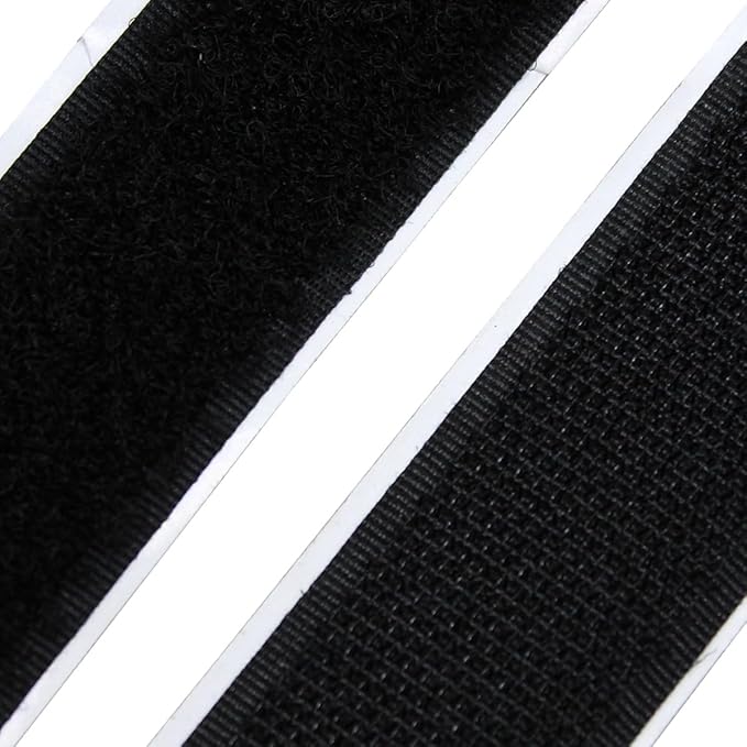BlueDot Trading Self Adhesive Double-Sided Sticky-Back Hook and Loop Interlocking Tape for Home, Office, or Crafts, 3/4” (.75 inch) Wide, Black, 2 Feet