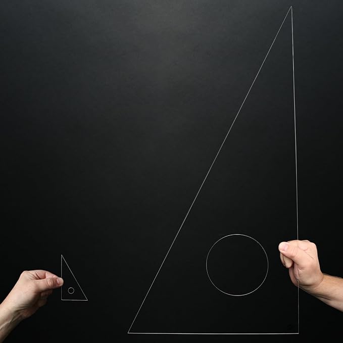 ALVIN Clear Professional Acrylic Drafting Triangle 30/60 Degrees 24" Model 131C-24 Multipurpose Tool for Drafting, Design, and Architecture, Great for Machining and Woodworking - 24 inches