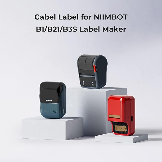 NIIMBOT Cable Label for B1/B21/B3S/K3 Label Printer, Waterproof, Oil-Proof Cable Tags(1'' x 3''),1 Roll of 100 Thermal Sticker Labels (Green)