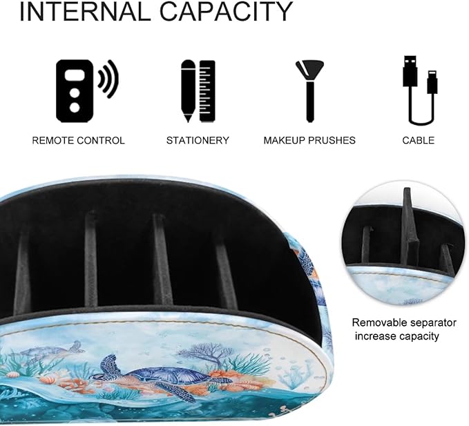 Forchrinse Underwater Sea Turtle Remote Control Holder for Home Office Desk Organizer Home Remote Box Storage,Keep Neat