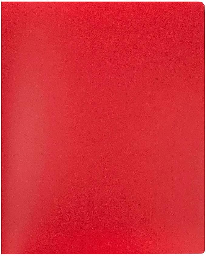 JAM PAPER Heavy Duty Plastic Multi Pocket Folders - 4 Pocket Organizer - Red - 2/Pack