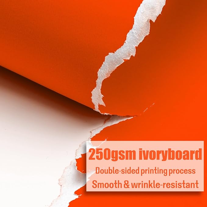 Poster Board 16X24 Inches,56 Sheets Neon Paper 7 Color Fluorescent Paper Bright Cardstock 250 GSM/90 lb Heavyweight Projects School Science Fair Event Displays and Business Presentations