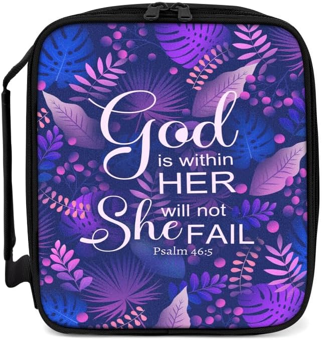 Bible Cover for Women, Bible Holder, Bible Cover With Handles, Bible Carrying Case, Bible Bags With Zipper and Pockets