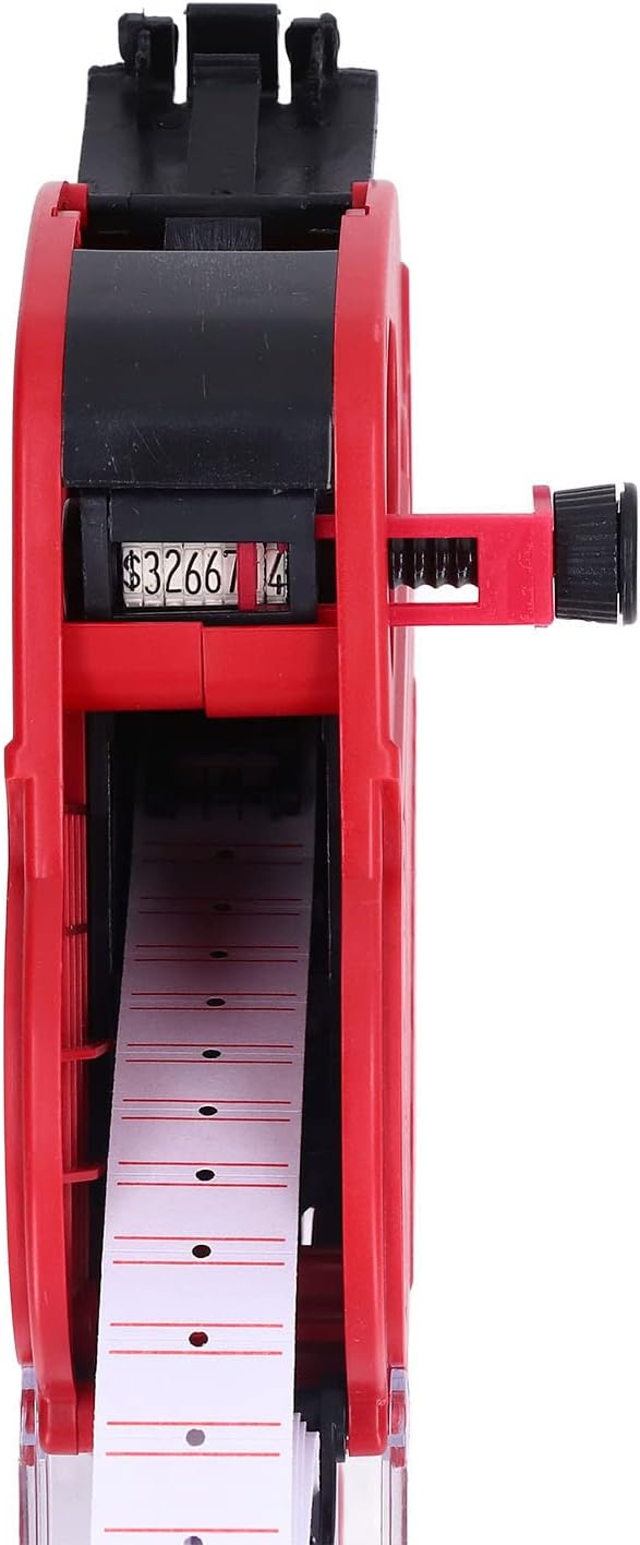 Eujgoov 8 Digits Price Tag Manual Labeling Machine Portable Label Maker with Price Label Machine (Red)