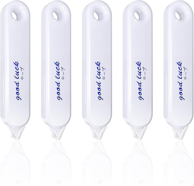 5-Piece Correction Tapes, Aesthetic White Pull Out Tape, Quick Dry, Instant Correct, Easy to Use for School Office Supplies (White)