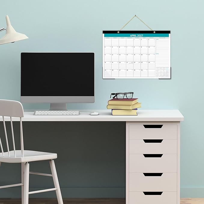Desk Calendar 2026-2027 - Calendar 2026-2027 from July 2026 to December 2027, 12'' x 17'', 18 Monthly Desk Calendar with Ruled Blocks for Planning