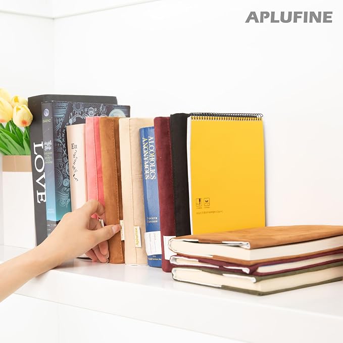 APLUFINE Velvet Book Cover for Paperbacks, Reusable Fabric Book Cover with Pockets, Adjustable Book Protector for Softcover Books, Journals & Bibles