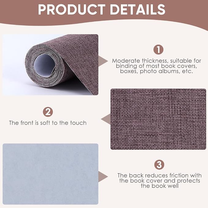 CRASPIRE 51 x 11.8 Linen Book Cloth Camel for Book Binding A4-A8 Fabric Surface Paper Backed Bookcover Books Album Scrapbooking Archival DIY Covering Protector Bookcloth Bookbinding Supplies