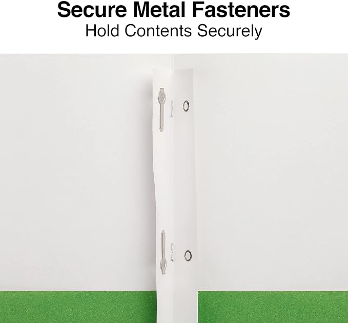 Staples School Grade 2‑Pocket Folders with Fasteners, Green, Letter‑Size Durable Classroom & Office File Folders, 25/Box