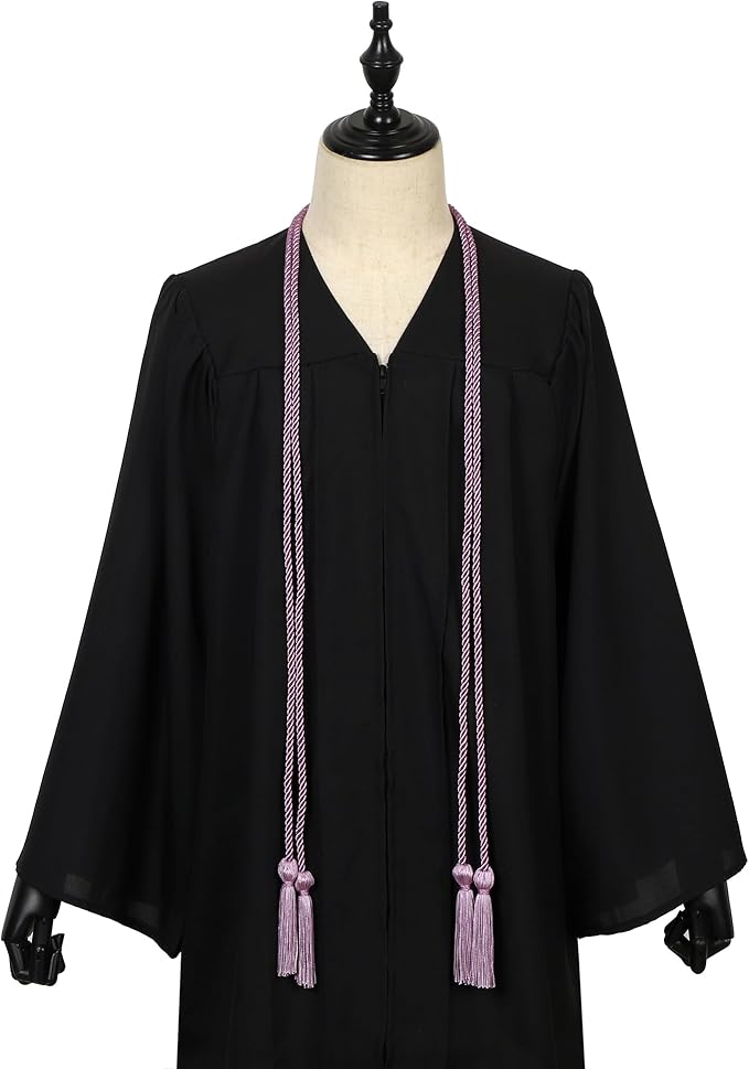 Graduation Double Honor Cords with Tassels Braided Academic Ropes for High School College Ceremony 68 Inch (Light Purple)