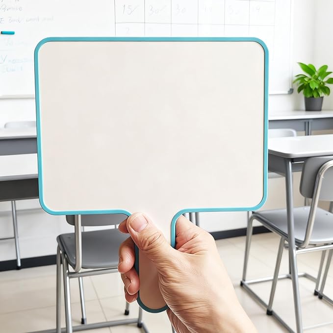 4 Sets Small Dry Erase Boards 8" x10'' Mini Dry Erase Paddles with Handle Double Sided Whiteboard Bulk with Markers and Erasers for Home Classroom and Office Writing Board
