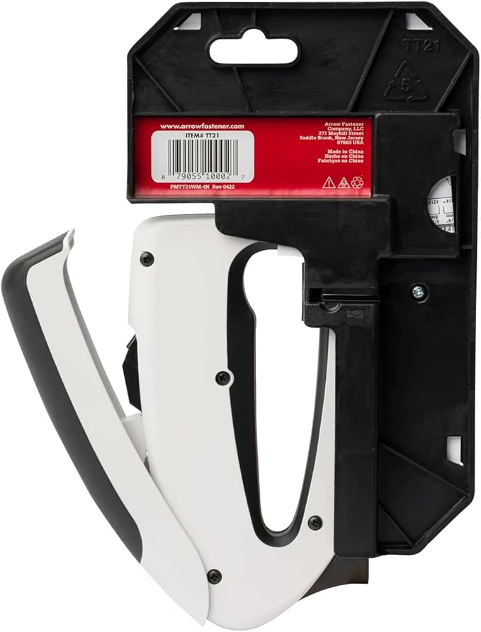 Arrow TT21 TruTac Forward Action Staple Gun, Manual Push Stapler for Upholstery, Crafts, Decorating, and Repairs, Fits JT21 Thin Wire Staples