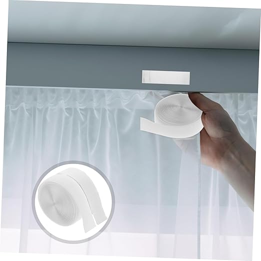 Double-Sided Self-Adhesive Hook and Loop Tape for Curtains and Doors Durable Strong Hold Fastener Strips for Home and Office Use Easy Installation Reliable Adhesion