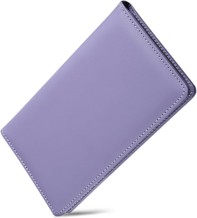 Leather Professional Business Card Holder Organizer Book - 300 Card Capacity Premium PU Folder with Soft Cover, Name Card Credit Cards Binder for Men/Women, Charm Purple