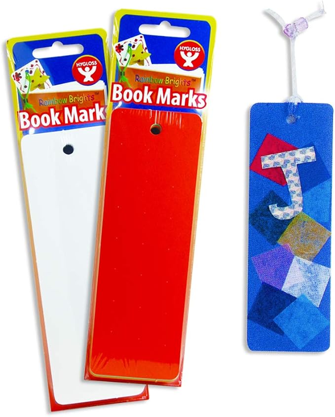 Hygloss Blank Bookmarks to Decorate - 100 Colorful DIY Bookmark Cardstock Blanks - 2x6 Inch, Pre-Punched Hole - Perfect for Craft Projects, Classroom Activities, Custom Gifts - 65 lb Paper