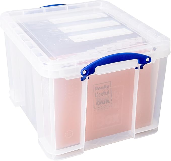 Really Useful Boxes(R) Plastic Storage Box, 32 Liters, 12in.H x 14in.W x 19in.D, Clear, 32C