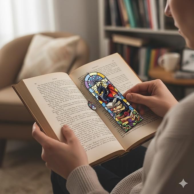 Fantasy Fourth Wing Acrylic Bookmarks, Flying Dragon Bookmark with Pendant, Book Mark for Reading Women Men Couple Book Accessories,Reading Supplies for Book Lover (4PC Dragon)