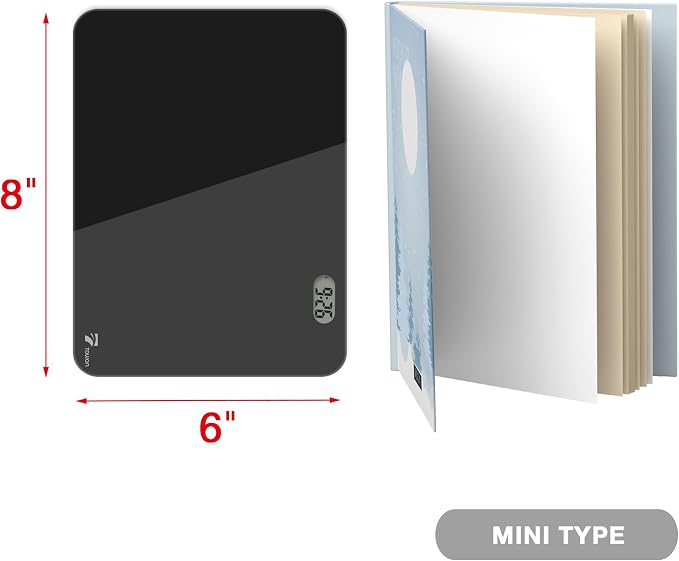 TOWON Small White Board for Desk with Clock, Small Desktop Whiteboard Glass with Pen Holder, Time Reminder Dry Erase Board, Whiteboard for Desk, Digital LCD Display, for Home Office, Black, 8 x 6 in