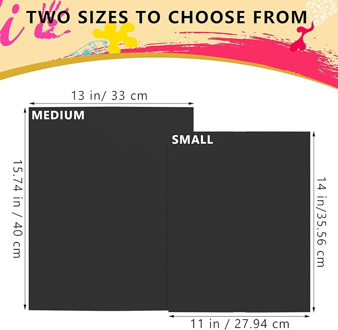 HAUTOCO 4 Pcs Medium Trifold Poster Board 26 x 15.74 inches Tri Fold Presentation Boards Black Corrugated Cardboard for Science Fair, School Project, Event Displays, Business