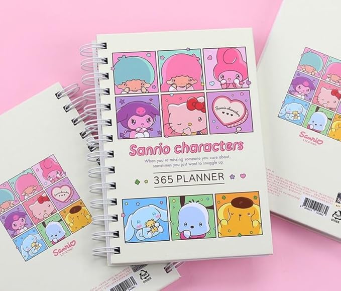 Generic New Version Cute Kitty Melody Friends 365 Daily Planner, 5 x 7 inches, Hard Cover (Ivory)